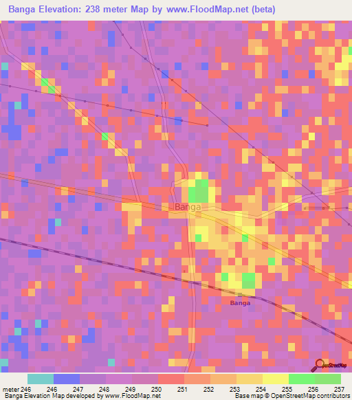 Banga,India Elevation Map