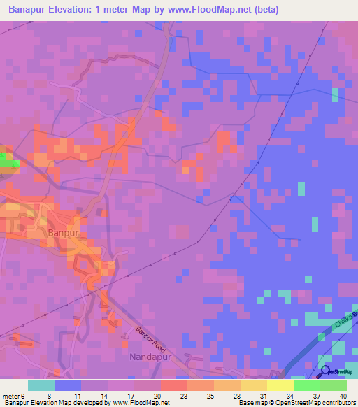 Banapur,India Elevation Map