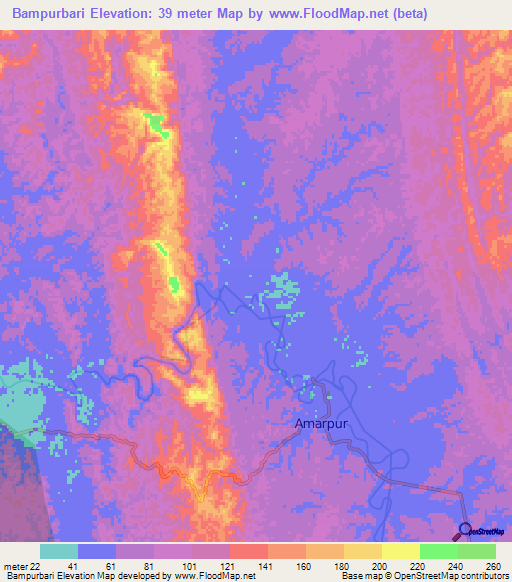 Bampurbari,India Elevation Map