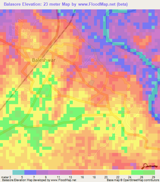 Balasore,India Elevation Map