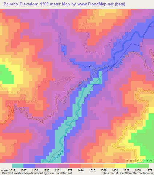 Baimho,India Elevation Map