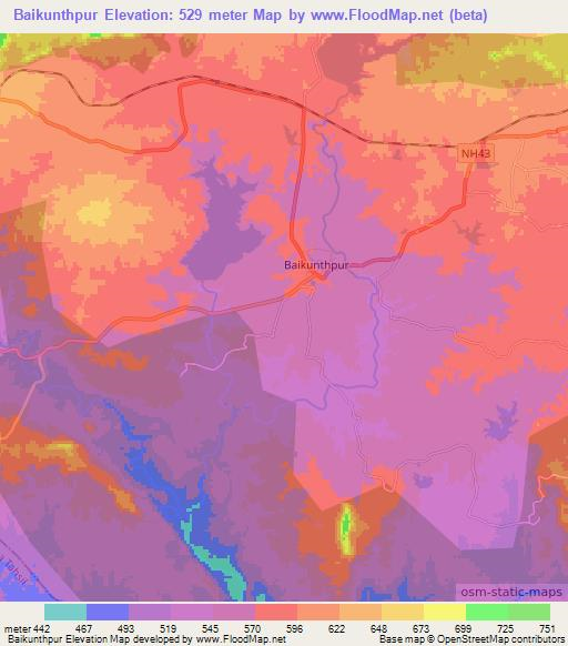 Baikunthpur,India Elevation Map