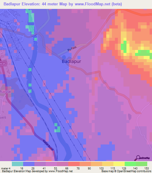Badlapur,India Elevation Map