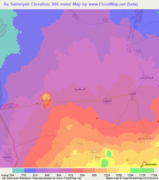 As Salimiyah,Syria Elevation Map