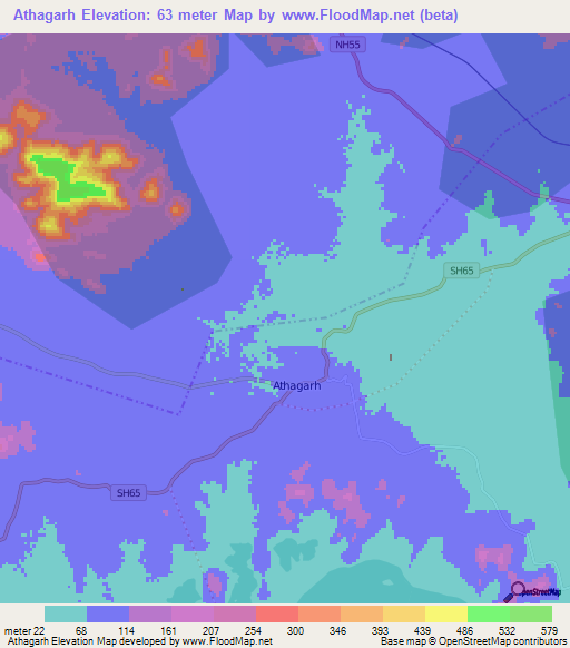 Athagarh,India Elevation Map