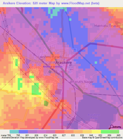 Arsikere,India Elevation Map