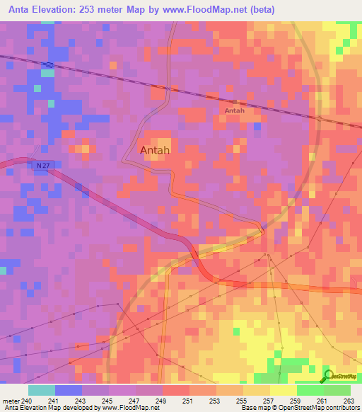Anta,India Elevation Map
