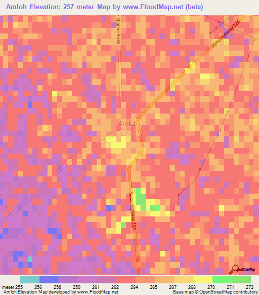 Amloh,India Elevation Map