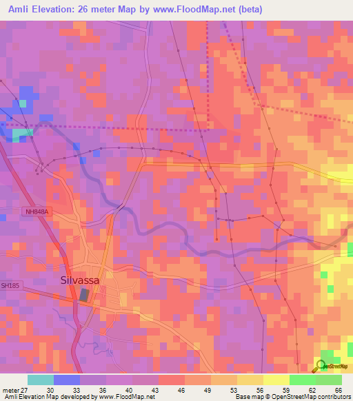 Amli,India Elevation Map