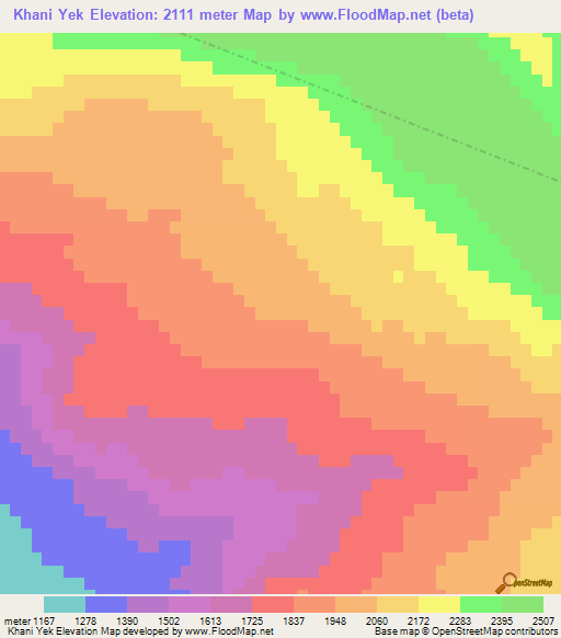 Khani Yek,Iran Elevation Map