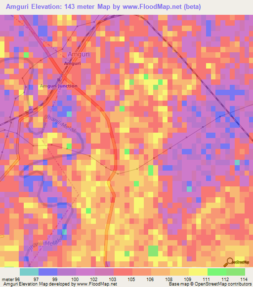 Amguri,India Elevation Map