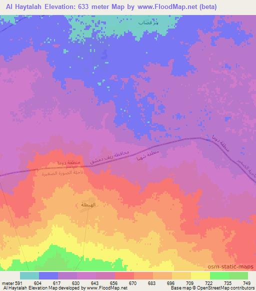 Al Haytalah,Syria Elevation Map