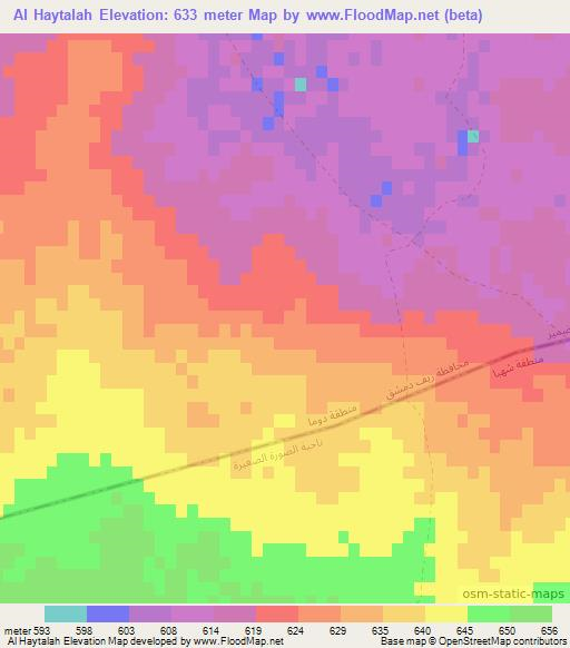 Al Haytalah,Syria Elevation Map