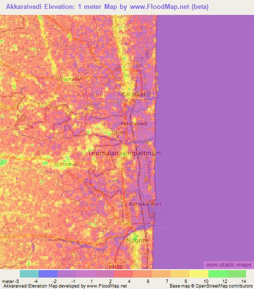 Akkaraivadi,India Elevation Map