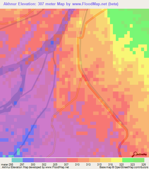 Akhnur,India Elevation Map