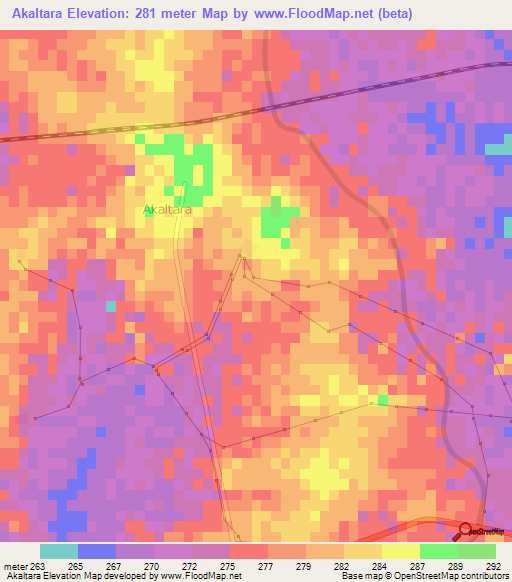 Akaltara,India Elevation Map