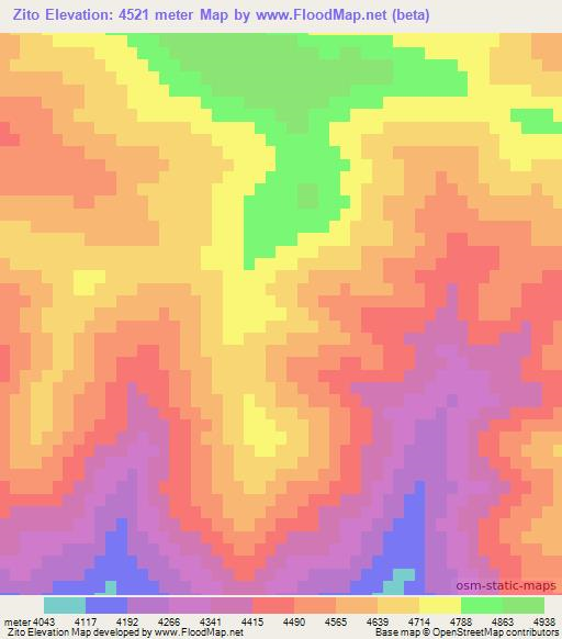 Zito,China Elevation Map