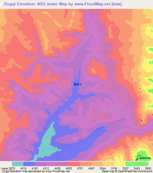 Zingqi,China Elevation Map