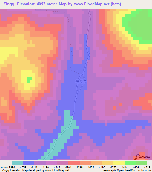 Zingqi,China Elevation Map
