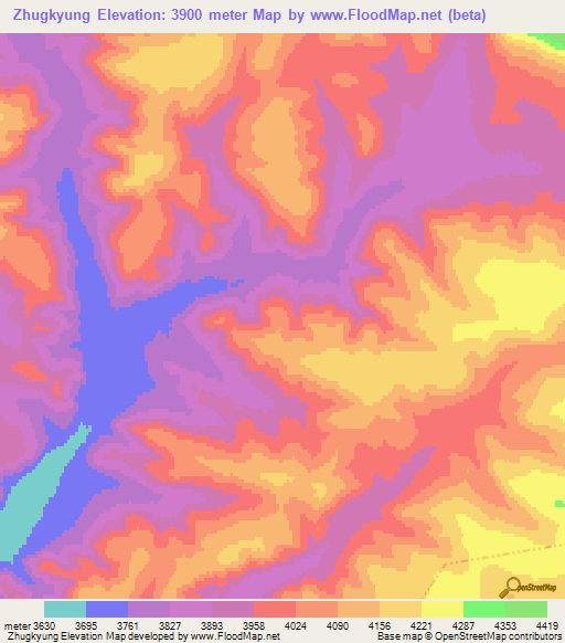 Zhugkyung,China Elevation Map