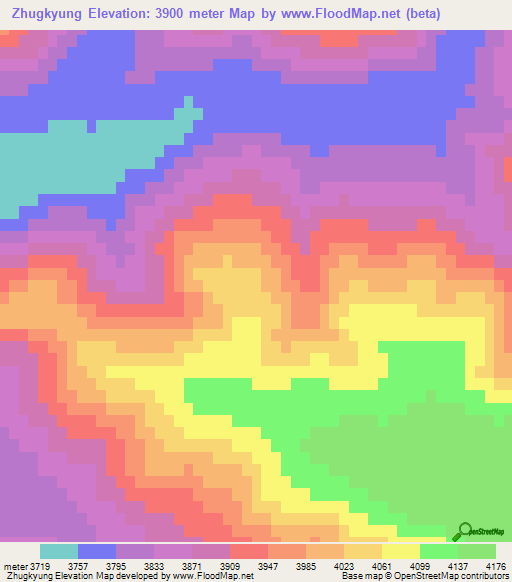 Zhugkyung,China Elevation Map