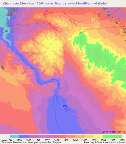 Zhaojiaxia,China Elevation Map
