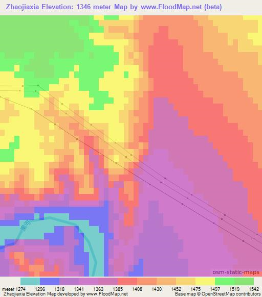 Zhaojiaxia,China Elevation Map
