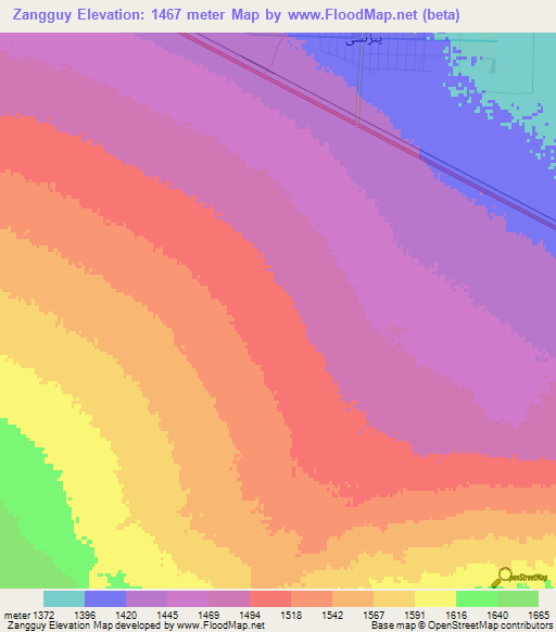 Zangguy,China Elevation Map