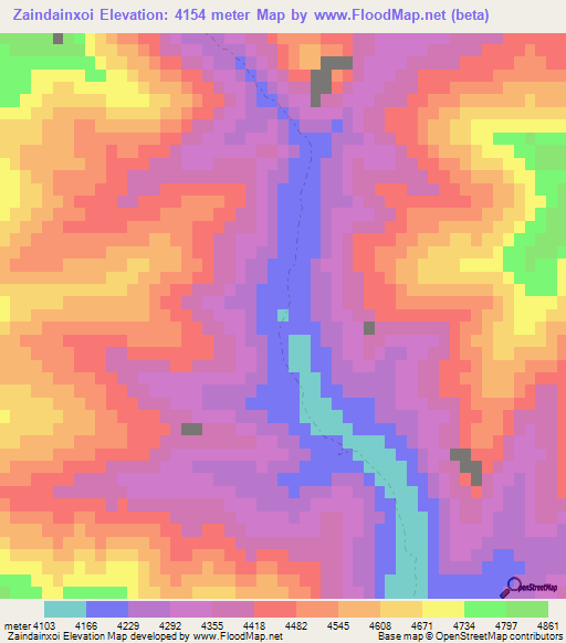 Zaindainxoi,China Elevation Map