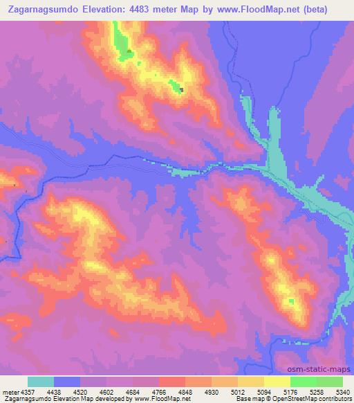Zagarnagsumdo,China Elevation Map