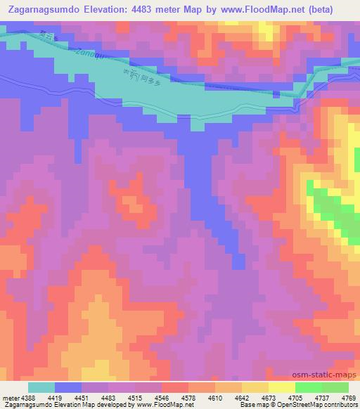Zagarnagsumdo,China Elevation Map