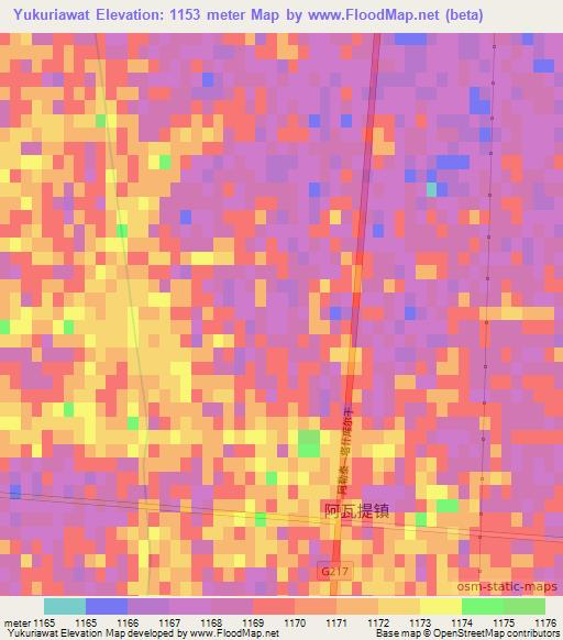 Yukuriawat,China Elevation Map