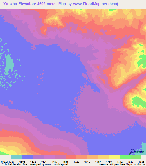 Yubzha,China Elevation Map