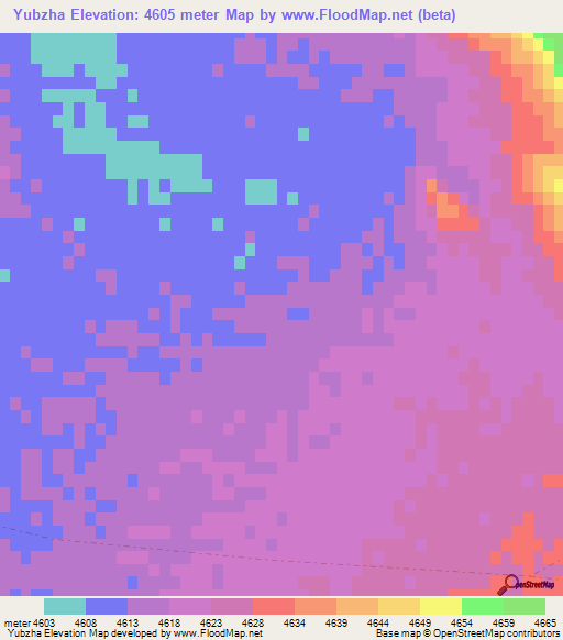 Yubzha,China Elevation Map