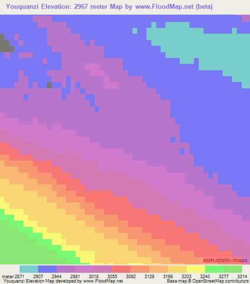 Youquanzi,China Elevation Map
