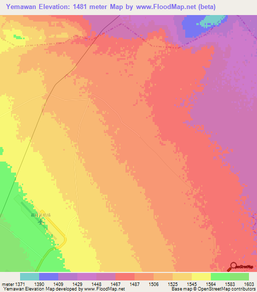 Yemawan,China Elevation Map
