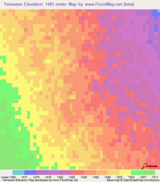 Yemawan,China Elevation Map