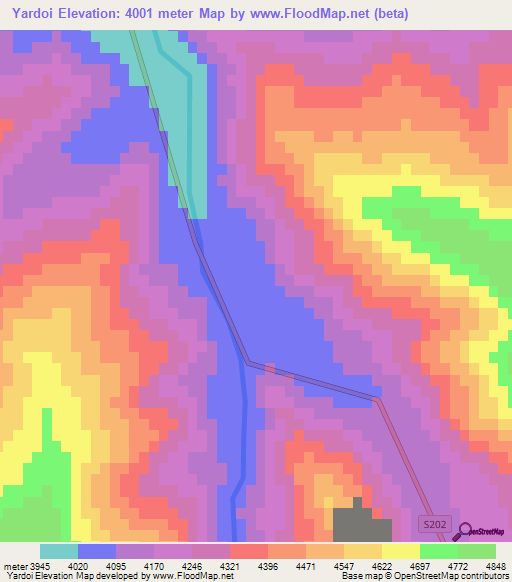 Yardoi,China Elevation Map
