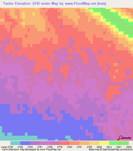 Yanhu,China Elevation Map