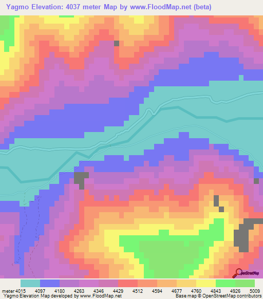 Yagmo,China Elevation Map