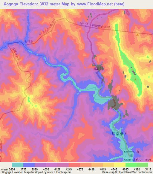 Xognga,China Elevation Map