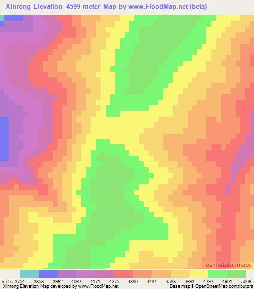 Xinrong,China Elevation Map