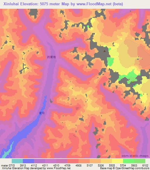 Xinluhai,China Elevation Map
