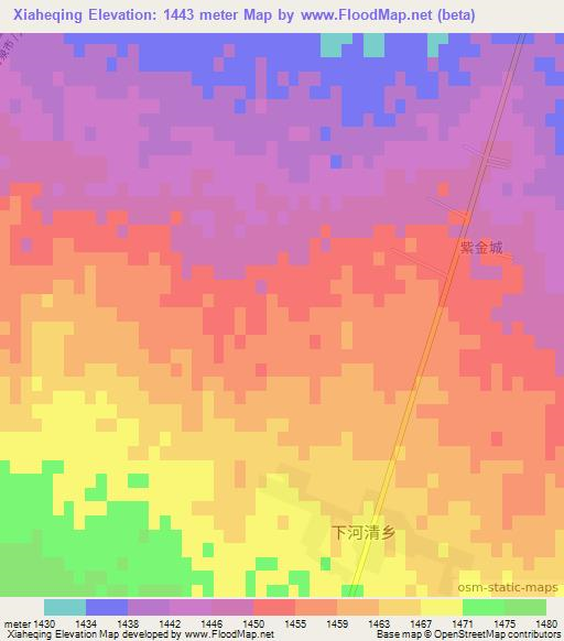 Xiaheqing,China Elevation Map