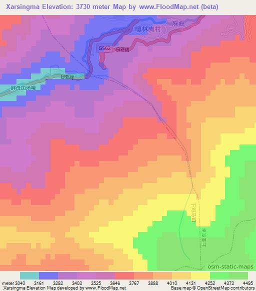 Xarsingma,China Elevation Map