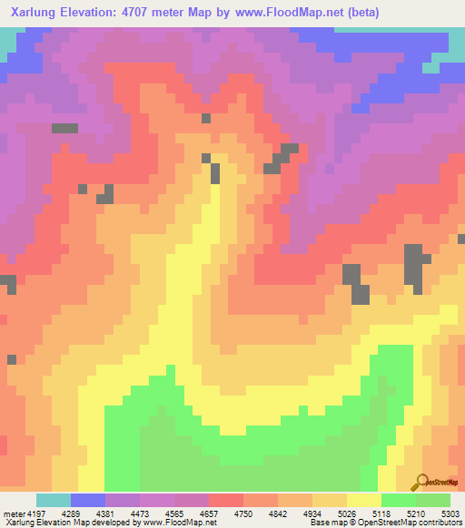 Xarlung,China Elevation Map