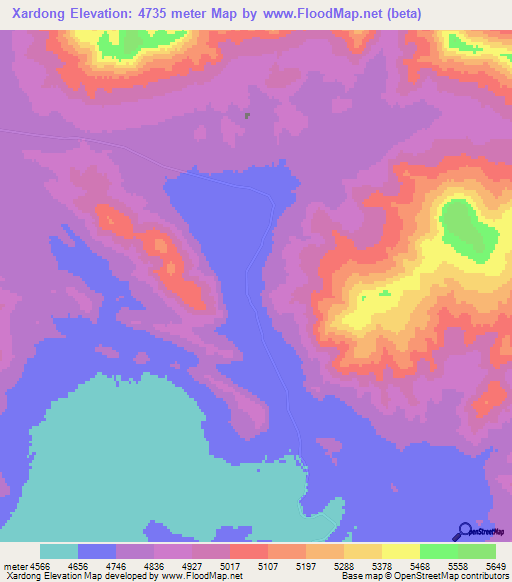 Xardong,China Elevation Map