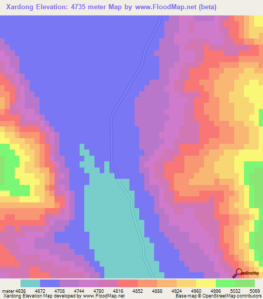 Xardong,China Elevation Map