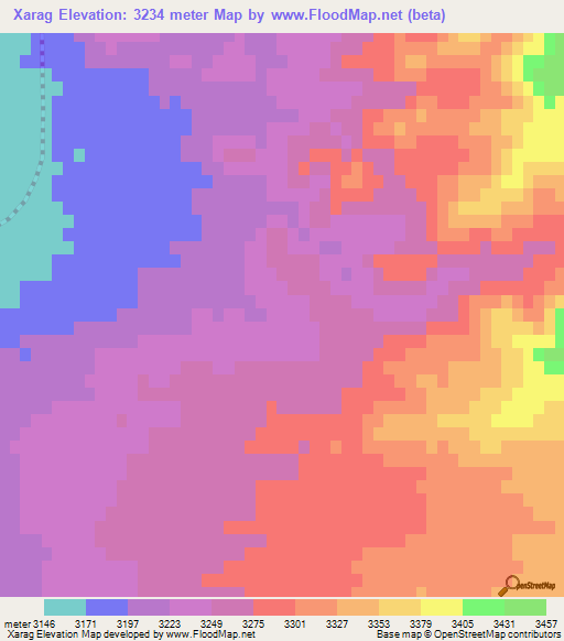Xarag,China Elevation Map