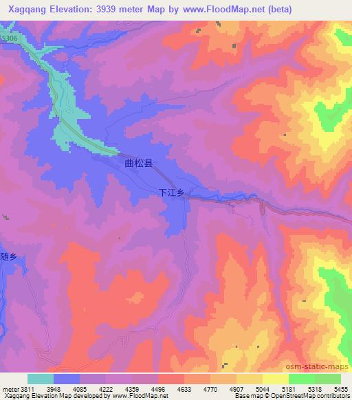 Xagqang,China Elevation Map